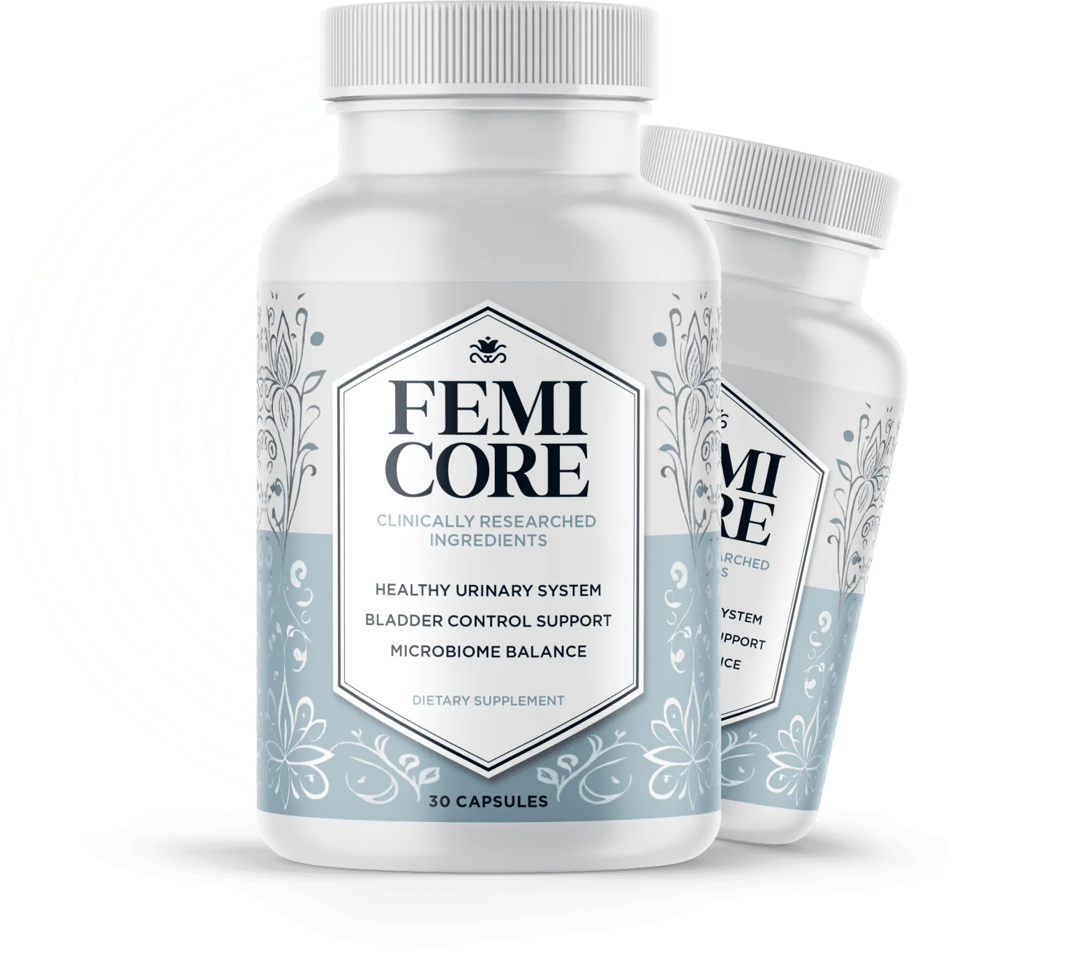 Two bottles of FemiCore capsules